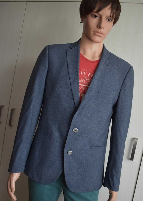 Marynarka blazer wełniana S M slim elegancka wełna biurowa do biura