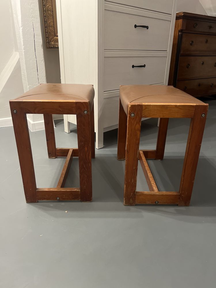 Drewniane podnózki siedziska prl vintage retro