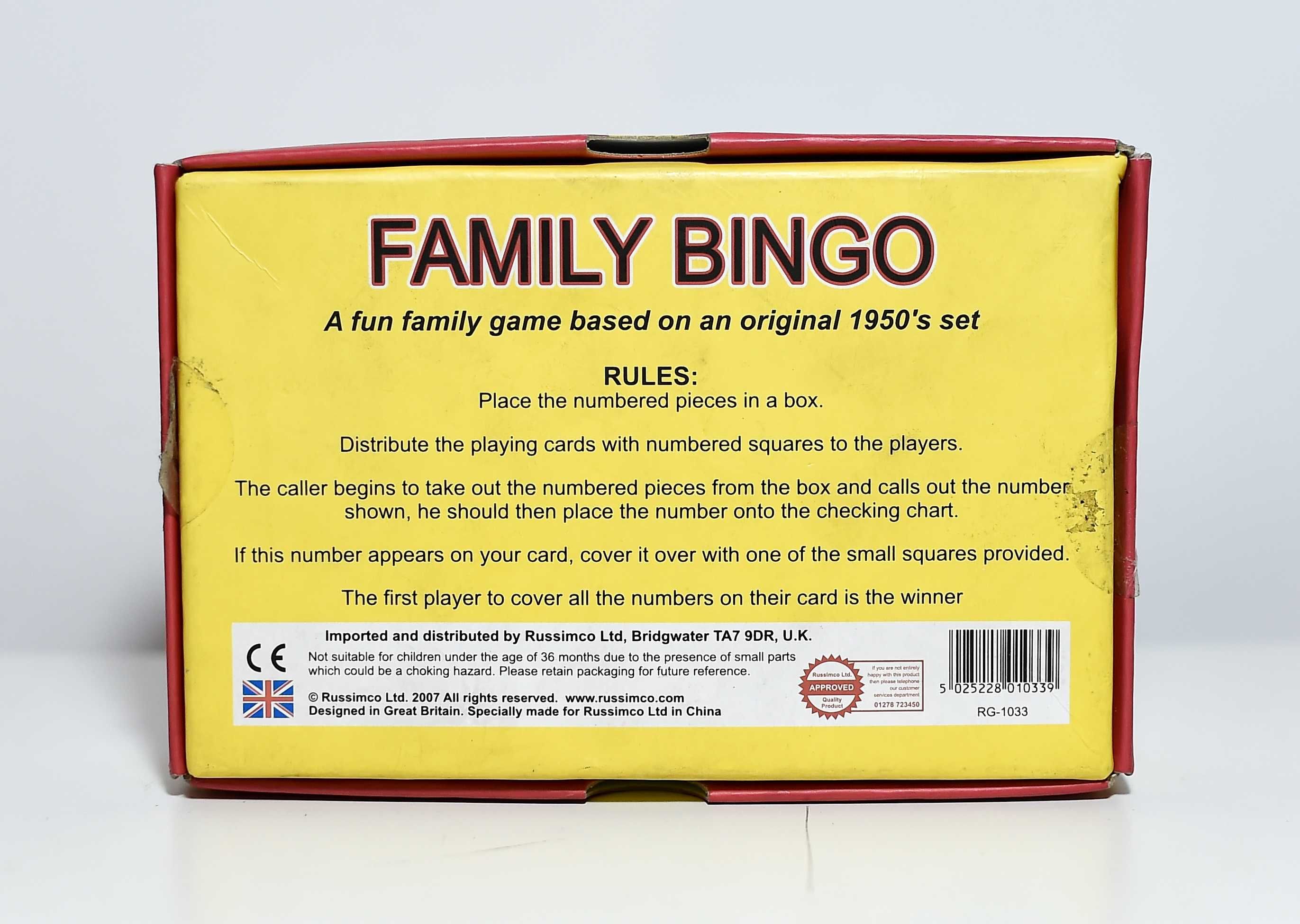 Family Bingo Retro Game Ages 6+ Original 1950 Rules