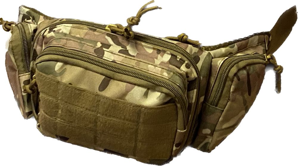 Тактическая большая поясная сумка Мультикам с креплением под пистолет