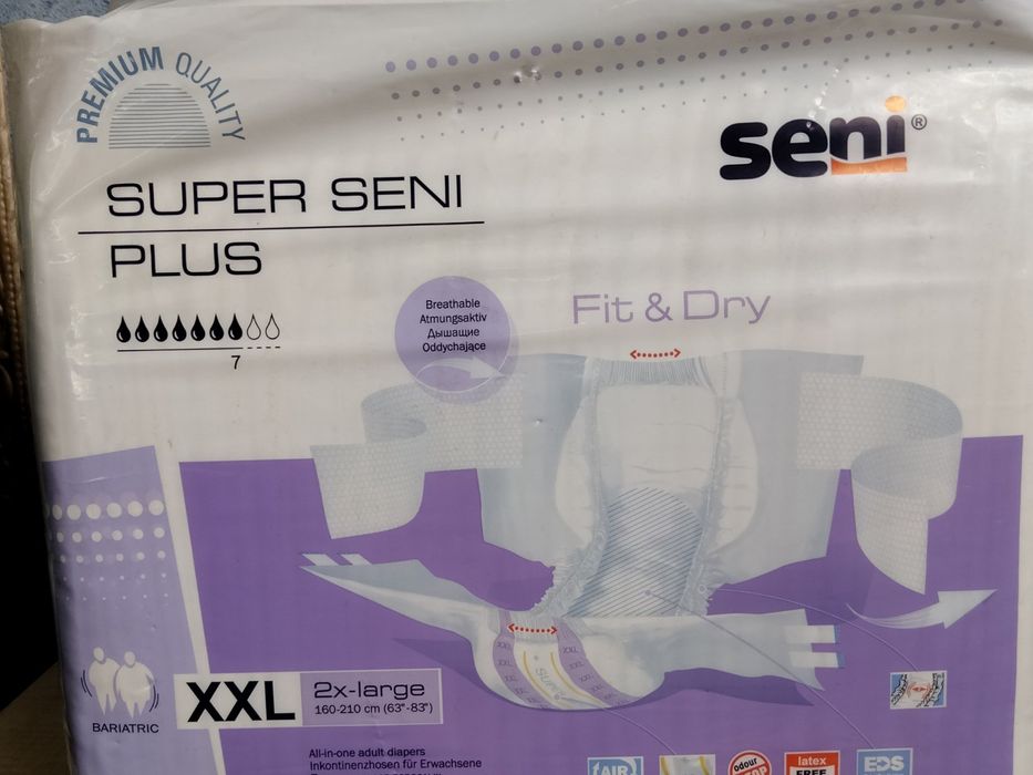 Підгузники для дорослих, памперси для дорослих, великі, XXL, Seni
