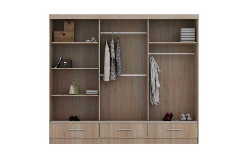 MARGO 250 SZAFA, GARDEROBA z lustrem i szufladami