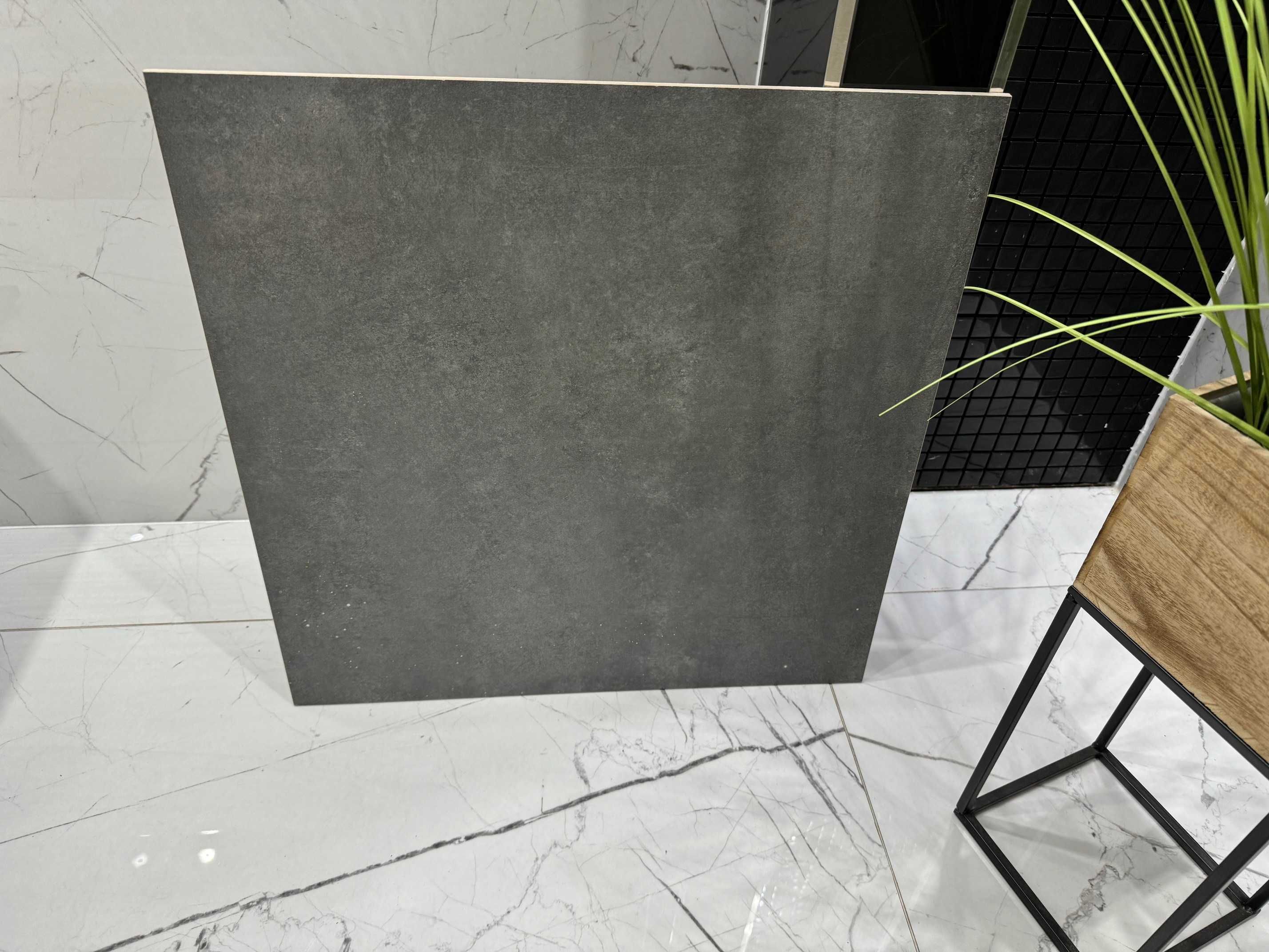 CIEMNY antracytowy grafitowy gres DUŻE PŁYTY 120x120 mrozodporne BETON