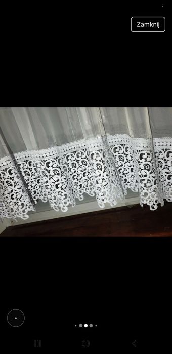 Firanka łuk woal z gipiurą biała 180x400cm