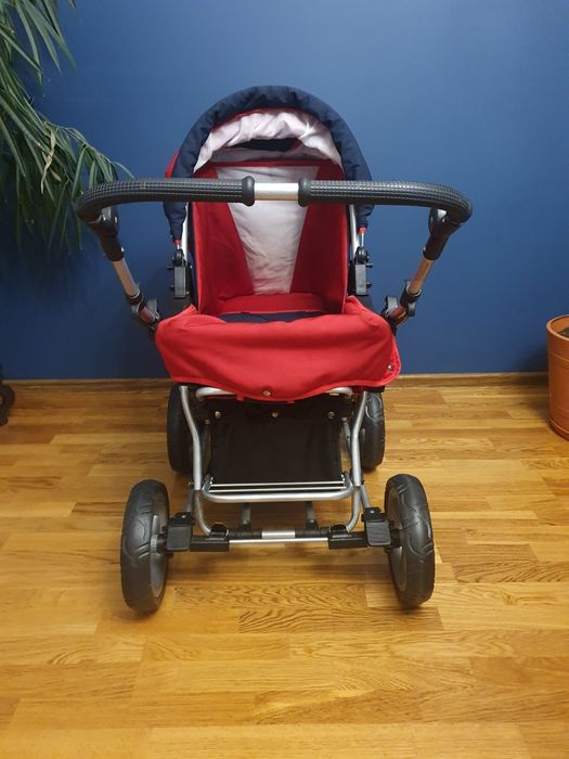 Wózek 2 w 1  na paskach Granat /Czerwony