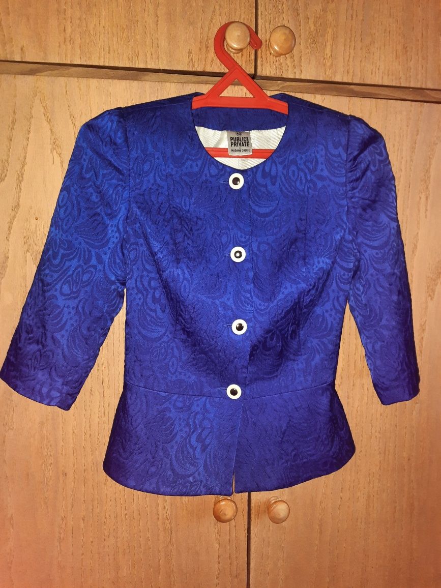 Жакет баска синий Public and private женский пиджак паблик и прайвет