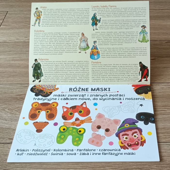 Maski z papieru Wycinam, składam, sklejam Wycinanki dla dzieci