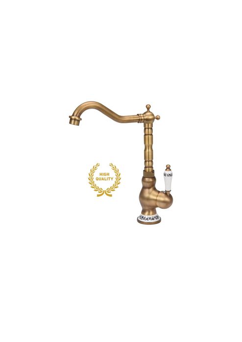 Bateria zlewozmywak umywalkowa RETRO bronze MOSIĄDZ CERAMIKA