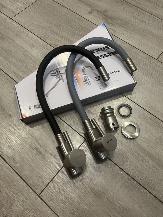 Кран на кухню Mixxus SUS | силіконовий | чорний | сірий | нержавійка