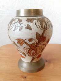 ваза латунная Индия с эмалью ручная работа
