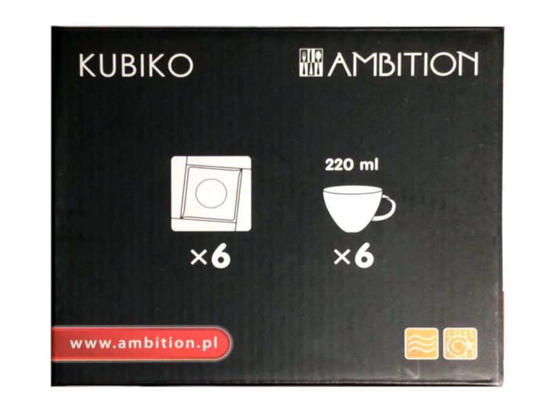 Komplet kawowy Kubiko 220 ml 12-elementowy AMBITION nowy