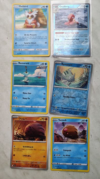 Karty Pokemon Swinub Remoraid Octillery Delibird