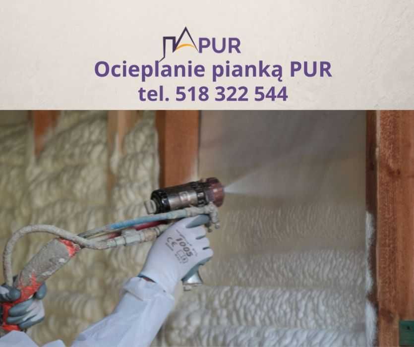 Ocieplanie/ocieplenie poddasza pianką PUR, izolacje pianą PUR