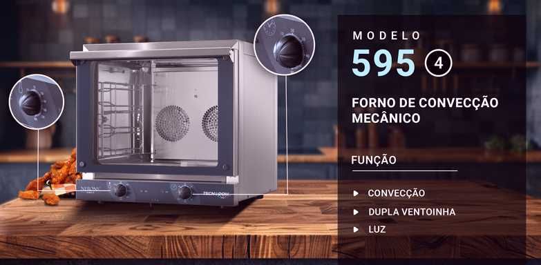 Forno Convector Standard NERONE mod.945, elétrico, com 4 níveis. NOVO