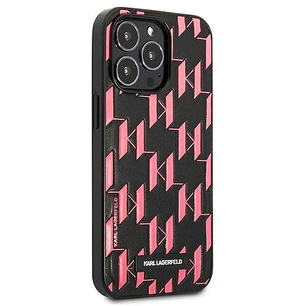 Etui Karl Lagerfeld Monogram Plaque na iPhone 13 Pro Max 6,7" - różowe