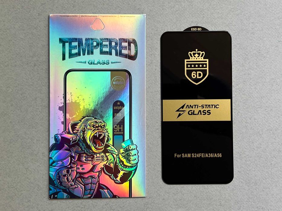 Samsung Galaxy A36, A56, S24FE захисне скло ESD 6D стекло PREMIUM 9H