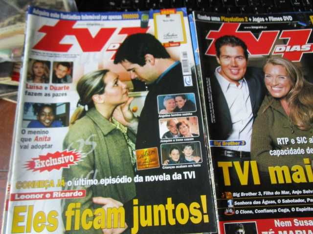 Revistas antigas de televisão TV GUIA e TV Mais