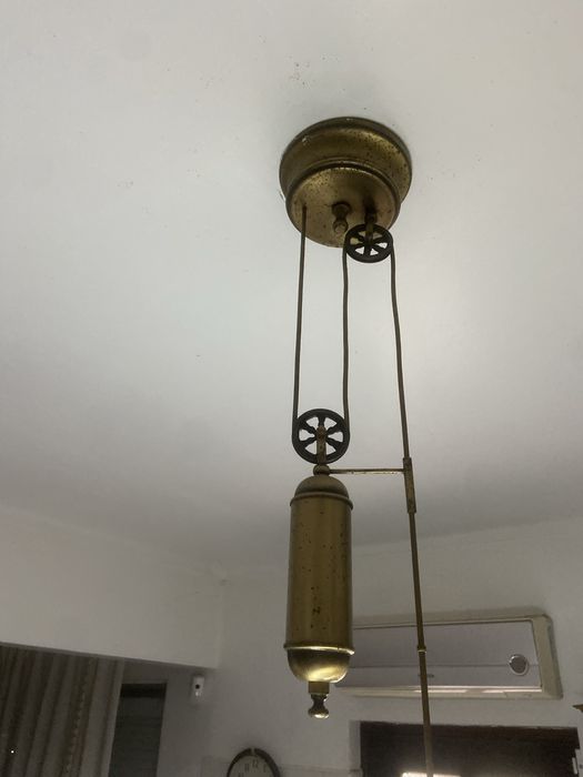 Candeeiro suspenso em latão e vidro Murano country por II Fanale