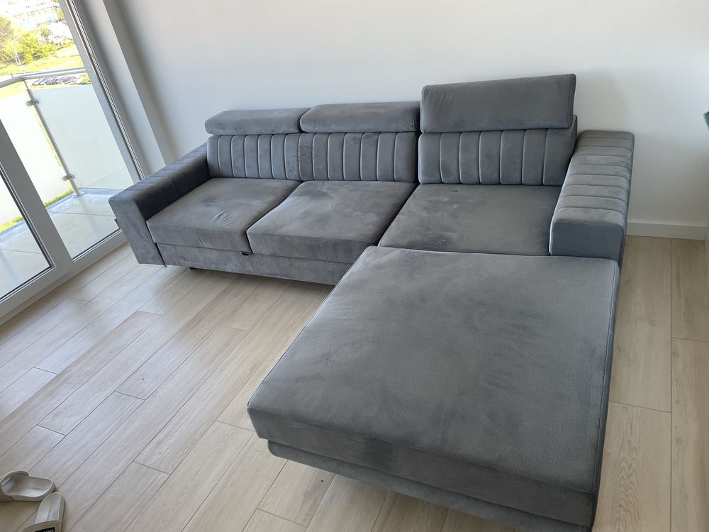 NAROŻNIK sofa narożna NOTO WELUR Funkcja spania NOWY