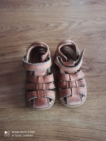 Skórzane sandały sandałki brązowe bisgaard rozmiar 22