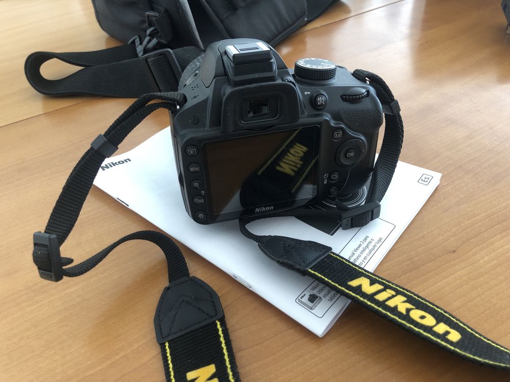 Nikon D3200 + cartao memoria + bolsa LOWEPRO + protetor lente