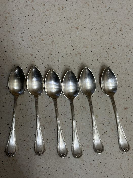 Posrebrzane łyżeczki antyk komplet