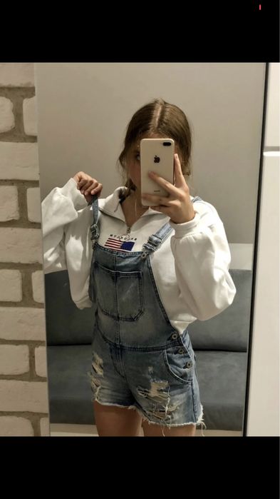 Jeansowe ogrodniczki Cropp xs
