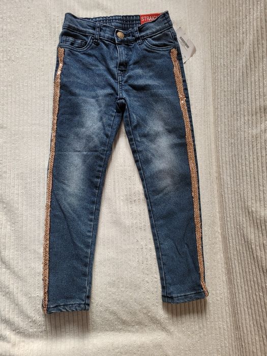 Nowe jeansy dziewczęce ocieplane rozm.122