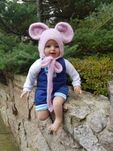 Czapka 38/40 Różowa Myszka alpaka/merynos