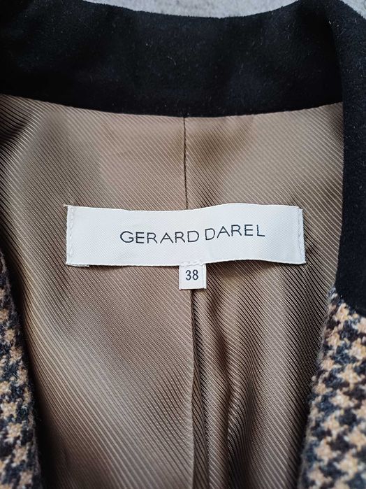 Gerard Darel wełniany żakiet pepitka rozmiar M