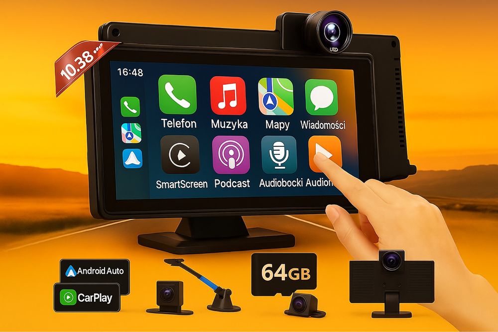 Stacja multimedialna wideorejestrator Auto Android Apple Carplay