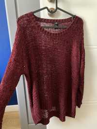 H&M sweterek 38 m burgundowy