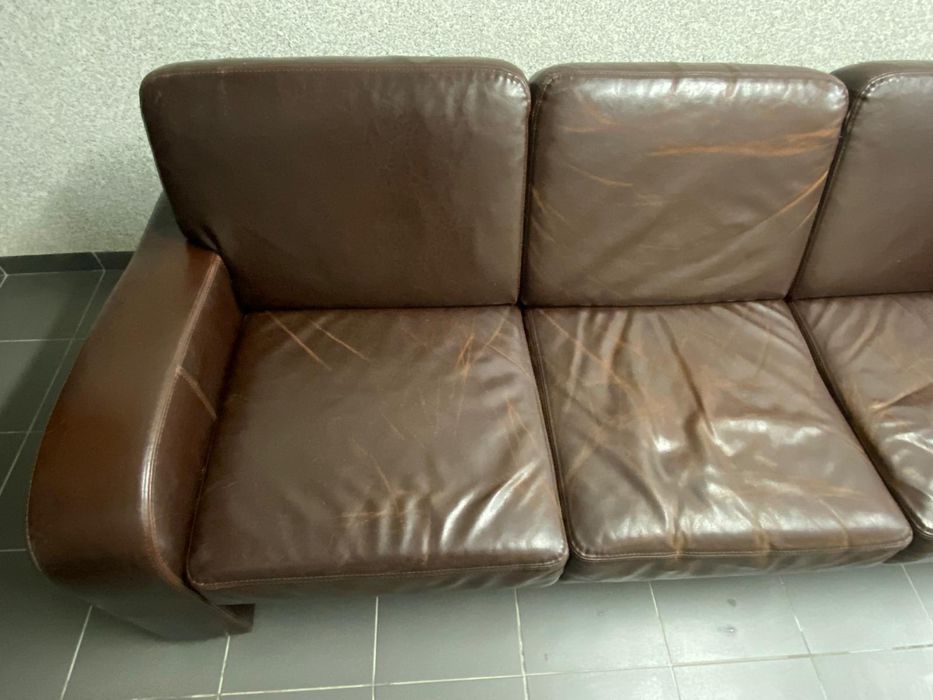 Komplet mebli ze skóry naturalnej 3 elementy