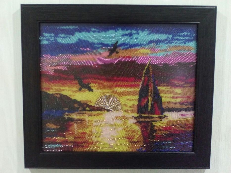 Картина бисером "Морской закат"