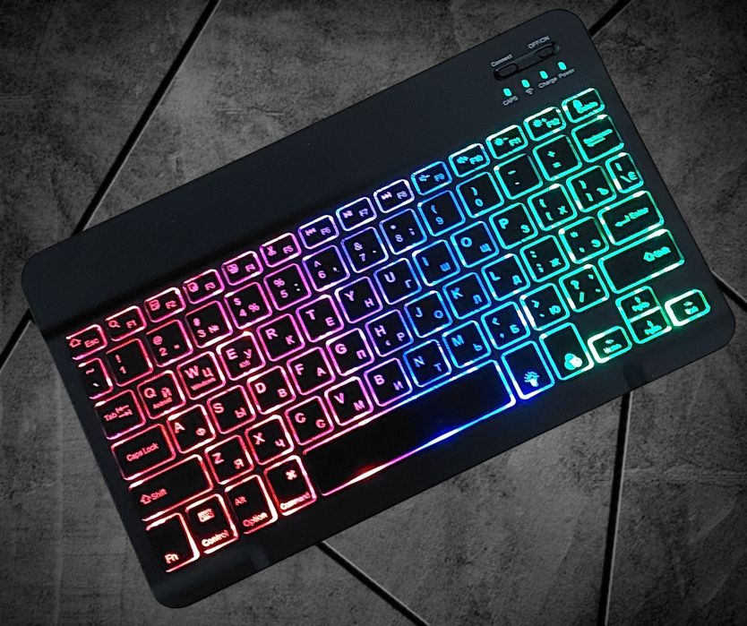 Беспроводная мини Bluetooth клавиатура с RGB подсветкой