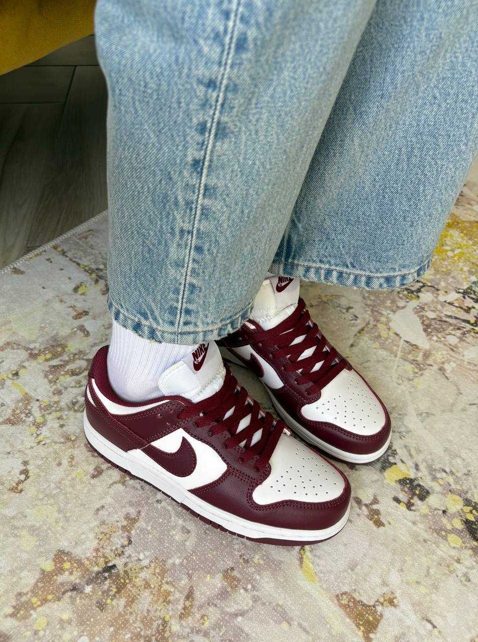 Кроссовки найк данк бордовые (36-41) Кросовки Новые Nike Dunk Bordo