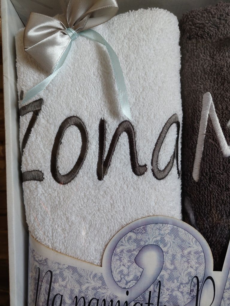 Zestaw ręczników na 25 rocznicę ślubu, ręcznik mąż i żona, rocznica