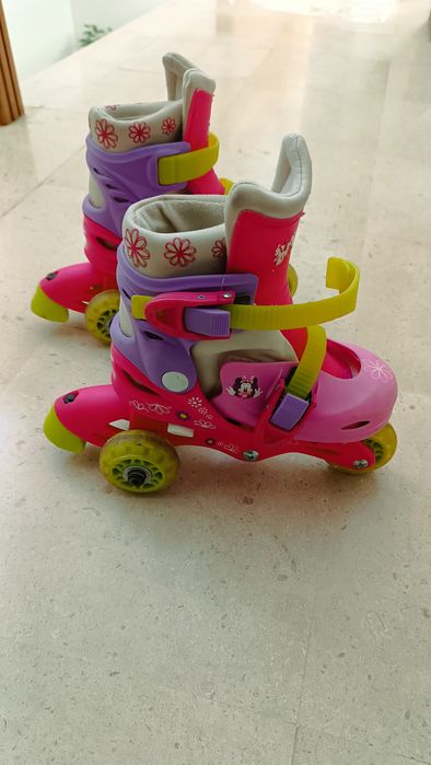 Patins infantis 3 rodas (extensíveis 27 a 30)  e proteções