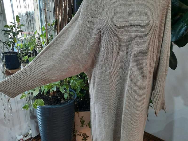 Beżowa tunika sweterkowa - Replay |20% wełna|