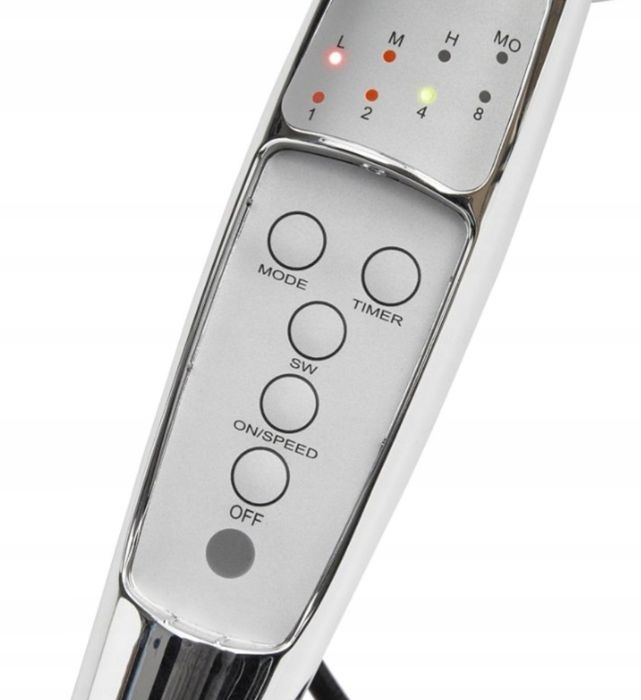 Wentylator ścienny z pilotem 40cm chromowany