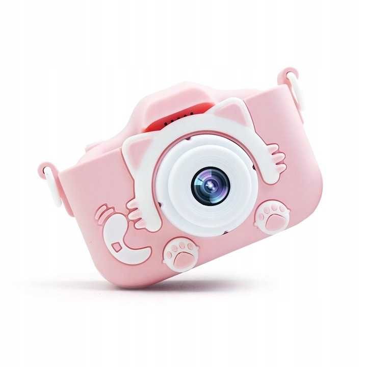Aparat Cyfrowy Dla Dzieci Dziecka Fotograficzny Różowy Kotek Karta 4GB