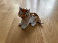 Porcelanowy tygrysek z fabryki Wierbiłki ZSRR