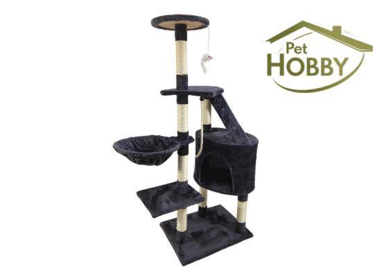 Drapak dla kota plac zabaw domek drabinka myszka, 5 poziomów, 125 cm