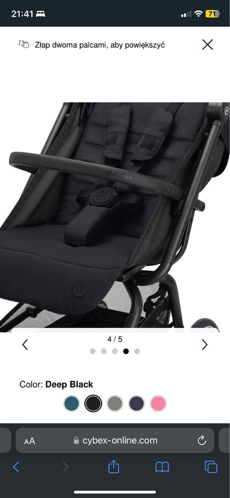 Wózek spacerowy Cybex Eezy S+2 Deep Black
