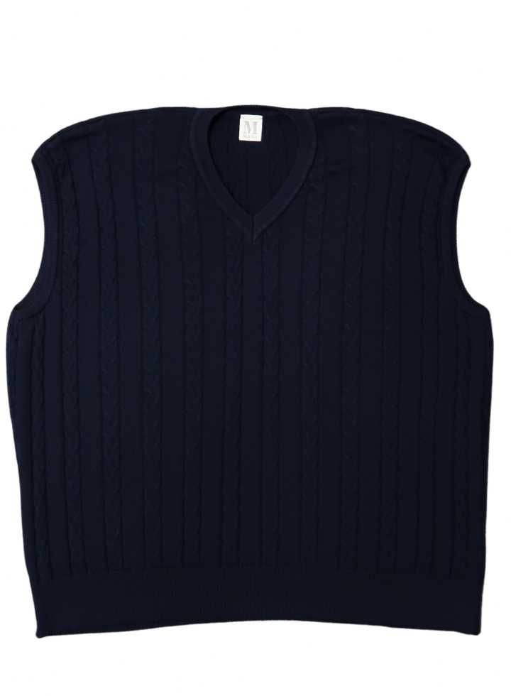 Marz Munchen wełniany bezrękawnik męski granatowy Rozmiar 56 XXL 3XL