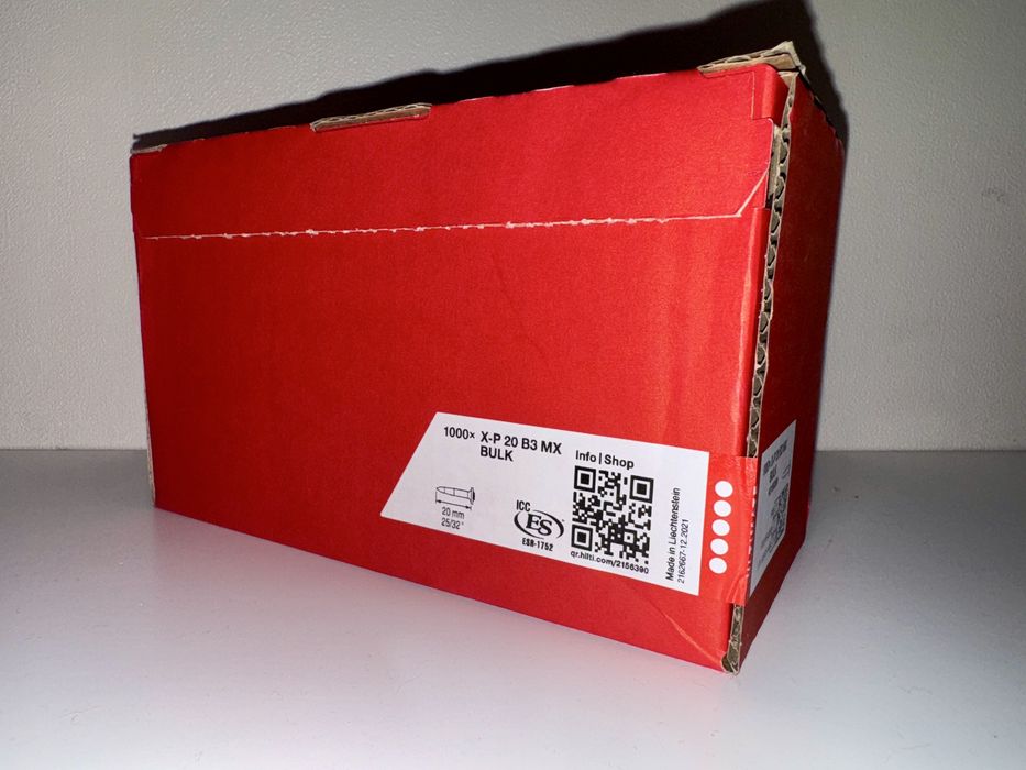 Gwoidzie osadzak gwodziarka do betonu Hilti X-P 20mm B3 MX 1000szt