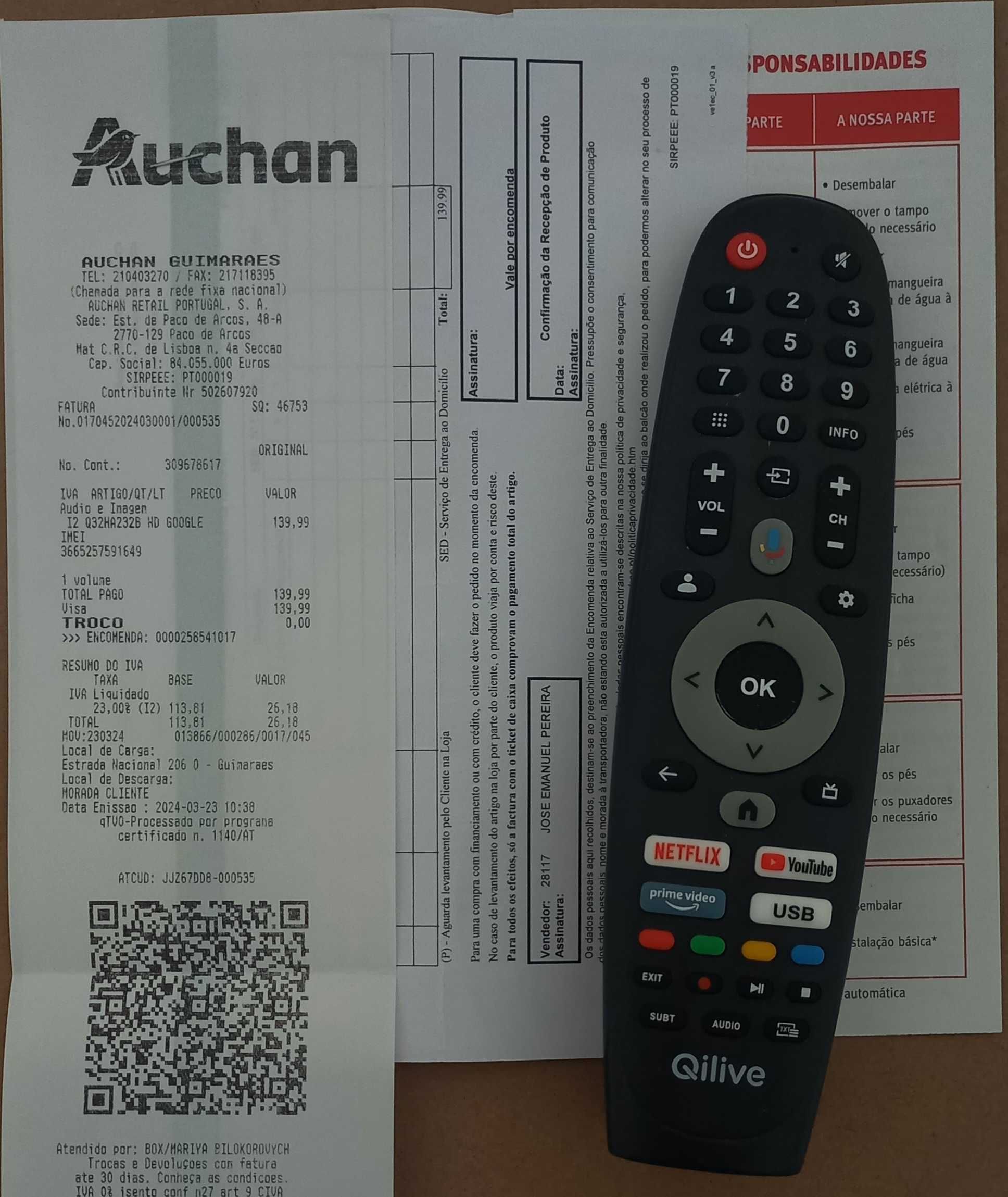 Qilive Google Smart TV HD de 32" como nova / Like new