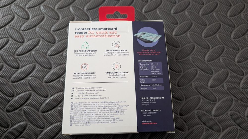 Leitor TRUST Ceto Contactless Smartcard Reader para cartão de cidadão