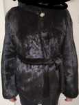 SAGA MINK futro damskie naturalne z norek kaptur czarne r. 40-42