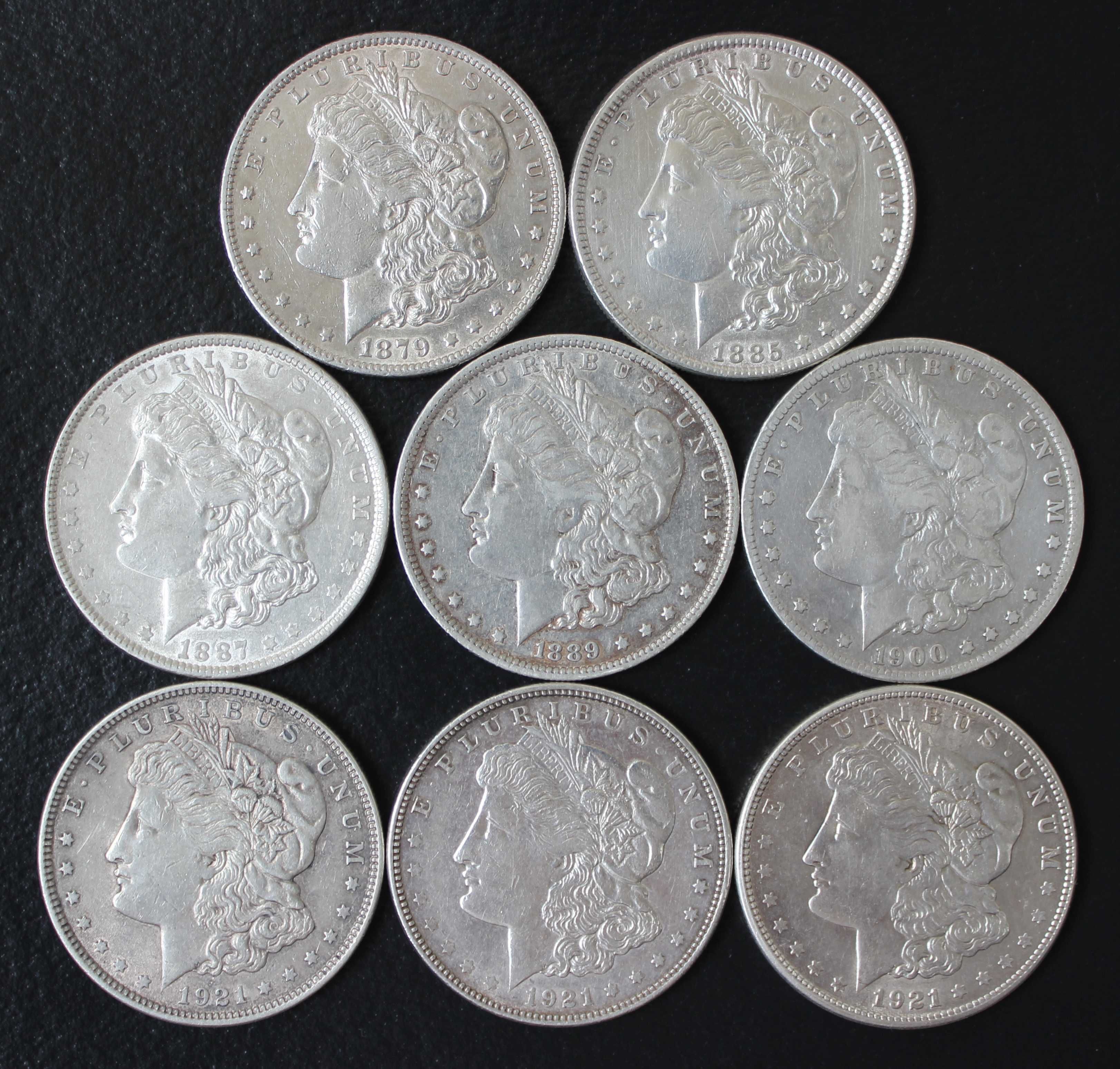монета 1 доллар 1885,1889,1900,1921 года,оригинал